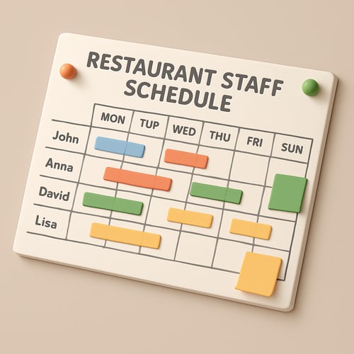 3dmodel restaurant staff schedule-1