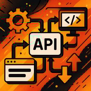 anime API Integrations abstract colors are black orange red yellow and white-1