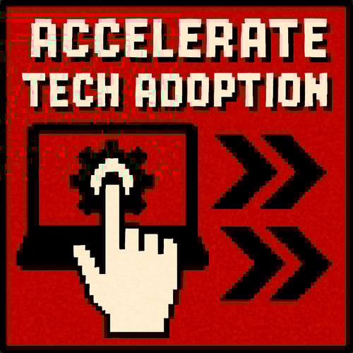pixelart Accelerate Tech Adoption  colors are red black and white-1