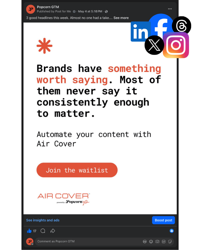 Air Cover Social Post