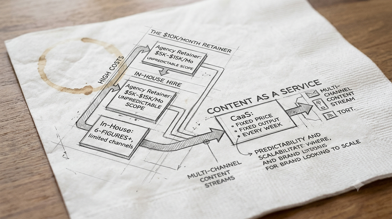  content as a service sketch on napkin 