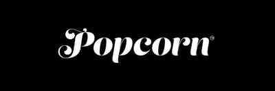 Popcorn logo on black