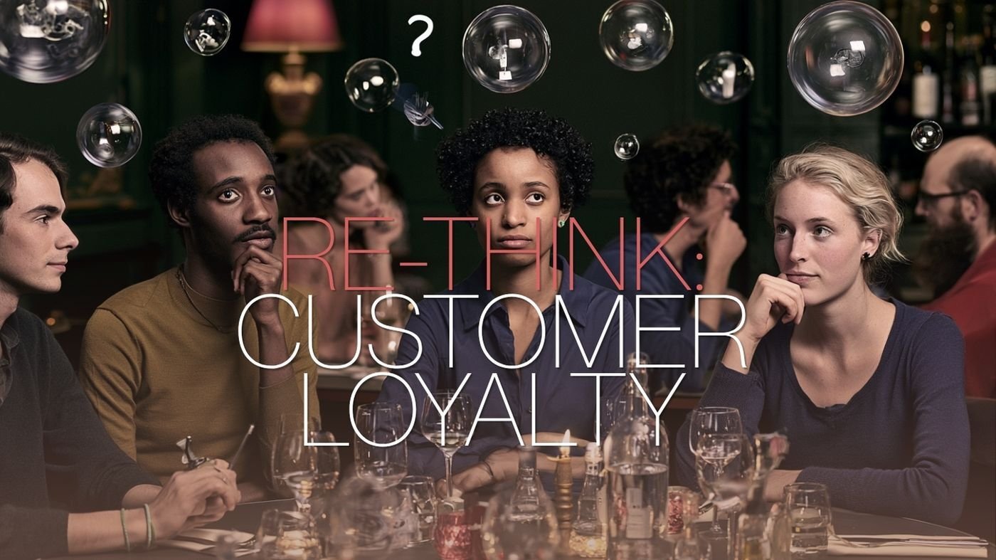  restaurant customers thinking at table 
