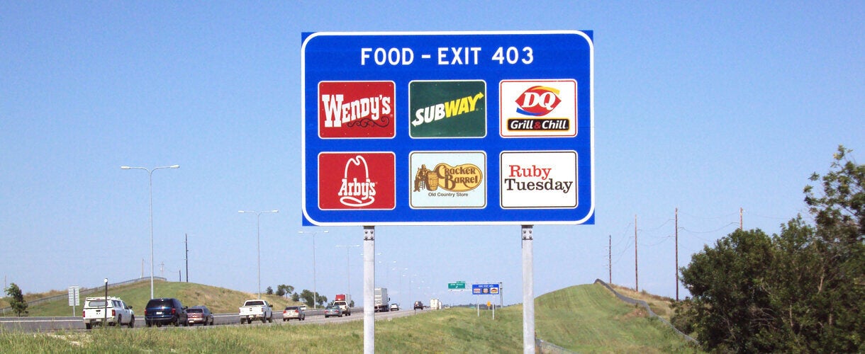  restaurant highway sign 