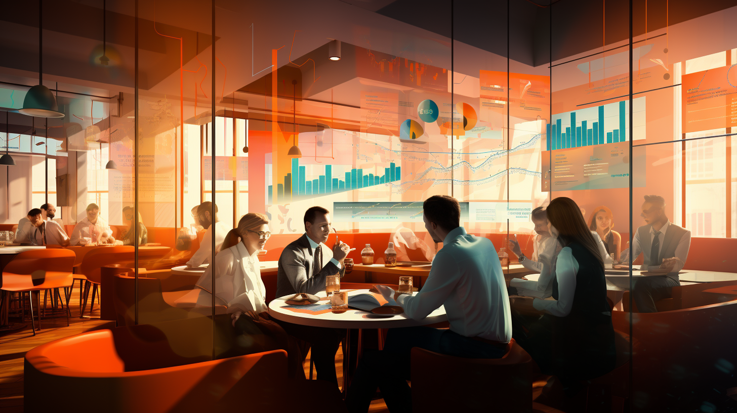 popcornmarketing_inside_a_busy_restaurant_orange_teal_black_bus_a6575399-530d-46bd-9e9d-ad4765fa184a